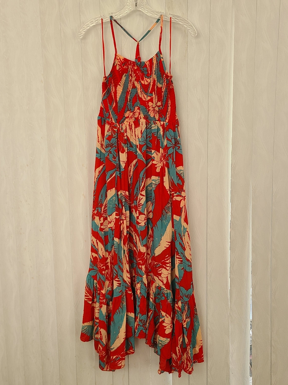 Intimately Free People L Multicolor Floral Heat Wave Tropical Smocked Top Dress
